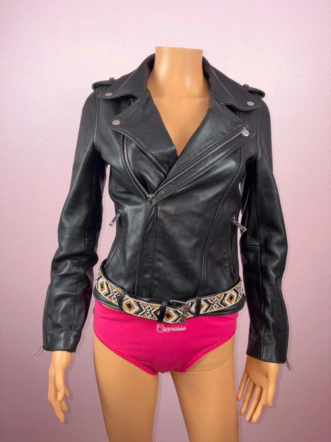 Chaqueta de cuero Maje talla 36 sin usar – photo 2